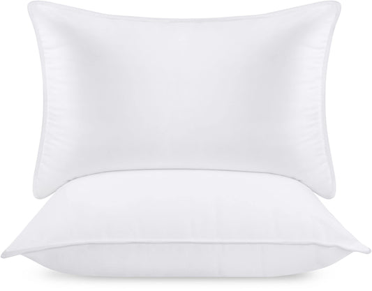 Bed Pillows for Sleeping (White), Queen Size, Set of 2, Hotel Pillows, Cooling Pillows for Side, Back or Stomach Sleepers